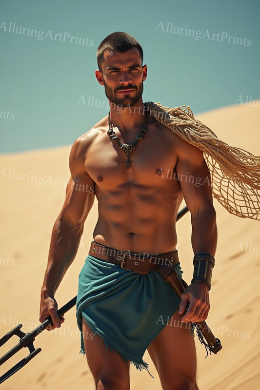 Male Model Muscular Digital Art AI Fantasy - 331F
