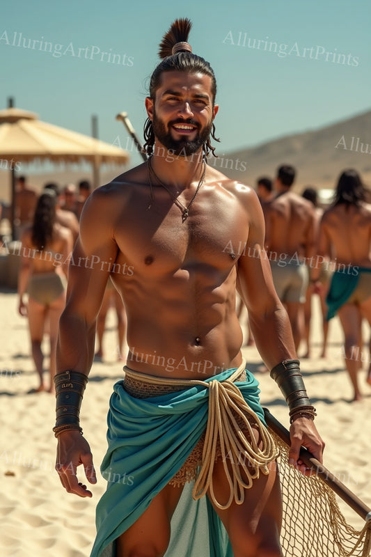 Male Model Muscular Digital Art AI Fantasy - 345F