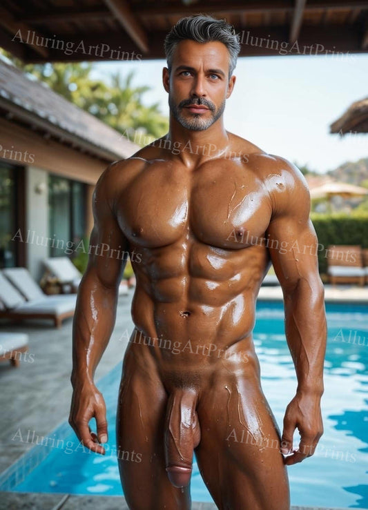 Nude Frontal Male Model Muscular - 392F
