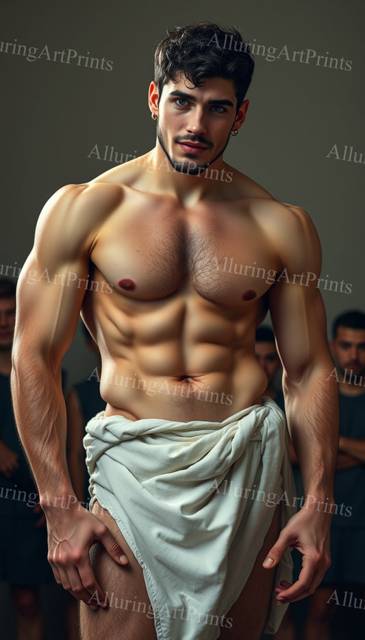 Male Model Muscular Digital Art AI Fantasy - 403F