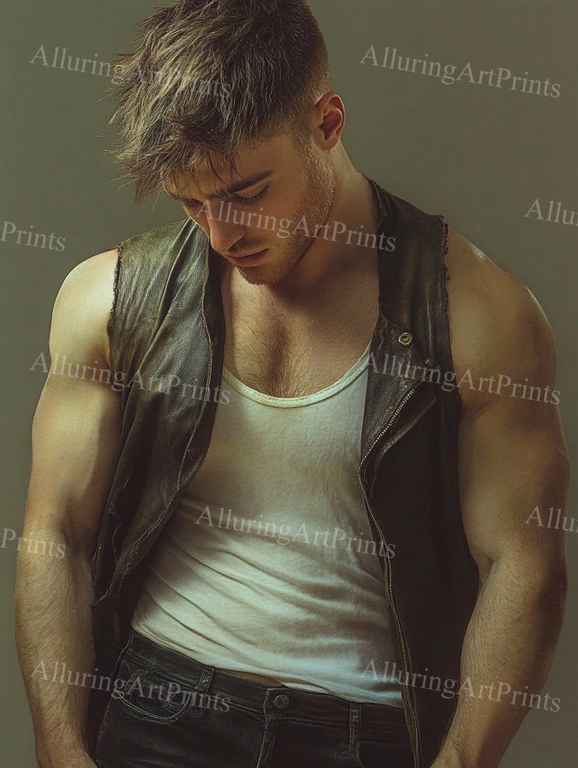 Male Model Muscular Digital Art AI Fantasy - 411F