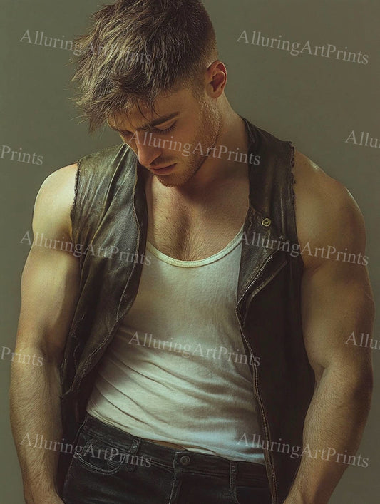 Male Model Muscular Digital Art AI Fantasy - 411F