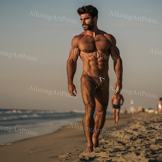 Male Model Muscular Digital Art AI Fantasy - 412F