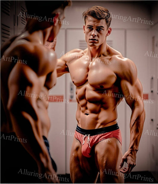 Male Model Muscular Digital Art AI Fantasy - 416F