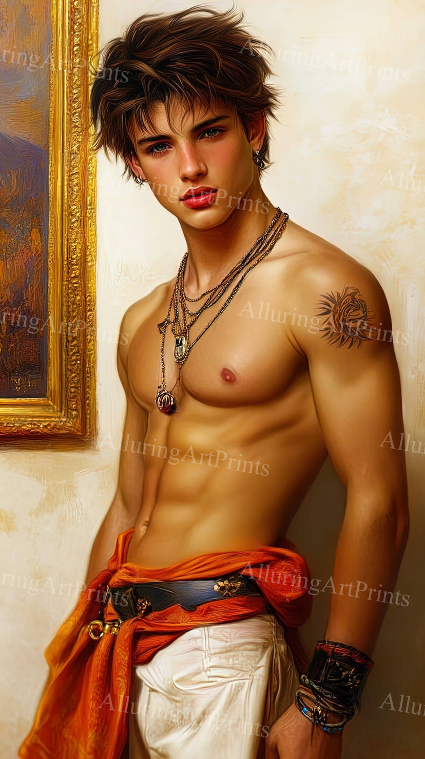Male Model Muscular Digital Art AI Fantasy - 418F