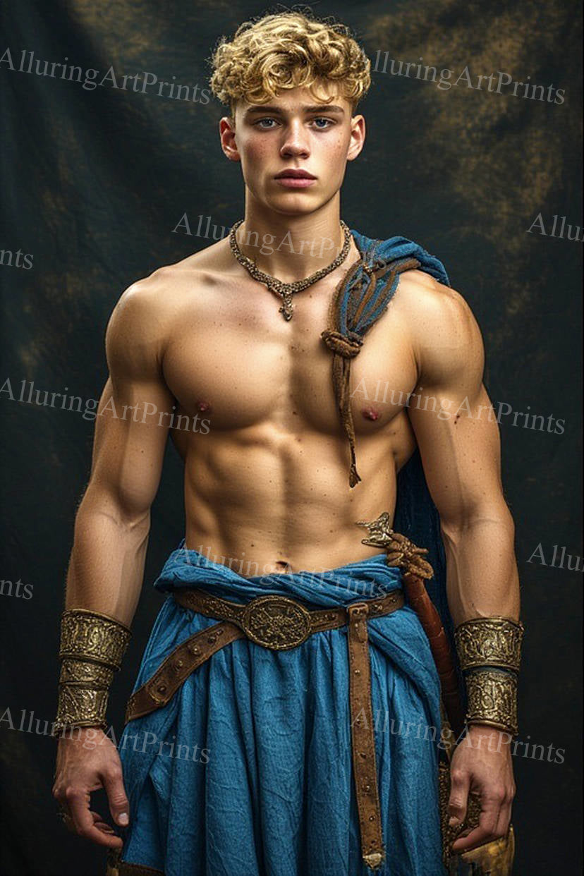 Male Model Muscular Digital Art AI Fantasy - 4F