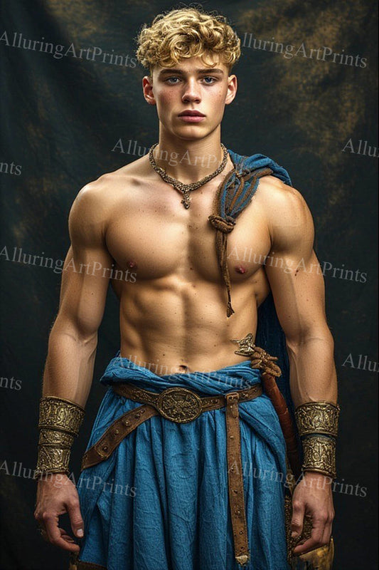 Male Model Muscular Digital Art AI Fantasy - 4F