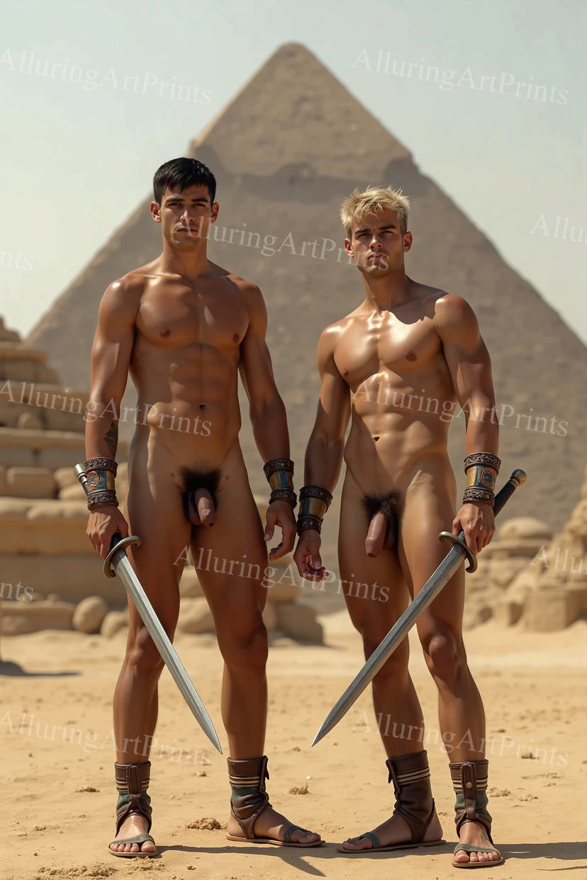 Nude Frontal Male Models Muscular Digital Art AI Fantasy - 50F