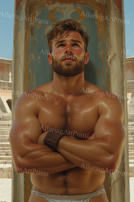 Male Model Muscular Digital Art AI Fantasy - 6F