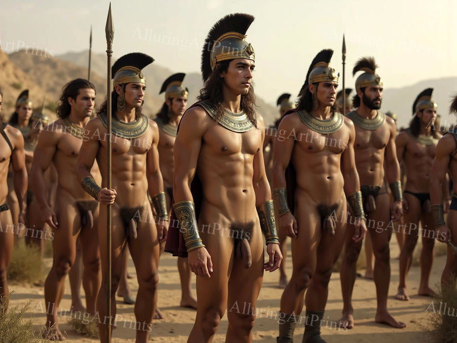 Nude Frontal Male Models Muscular Digital Art AI Fantasy -70F