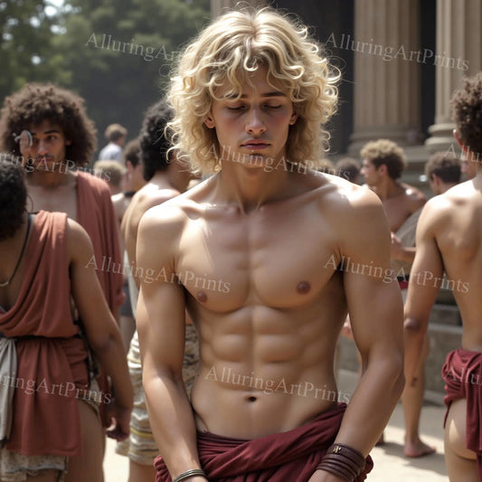 Male Model Muscular Digital Art AI Fantasy - 8F