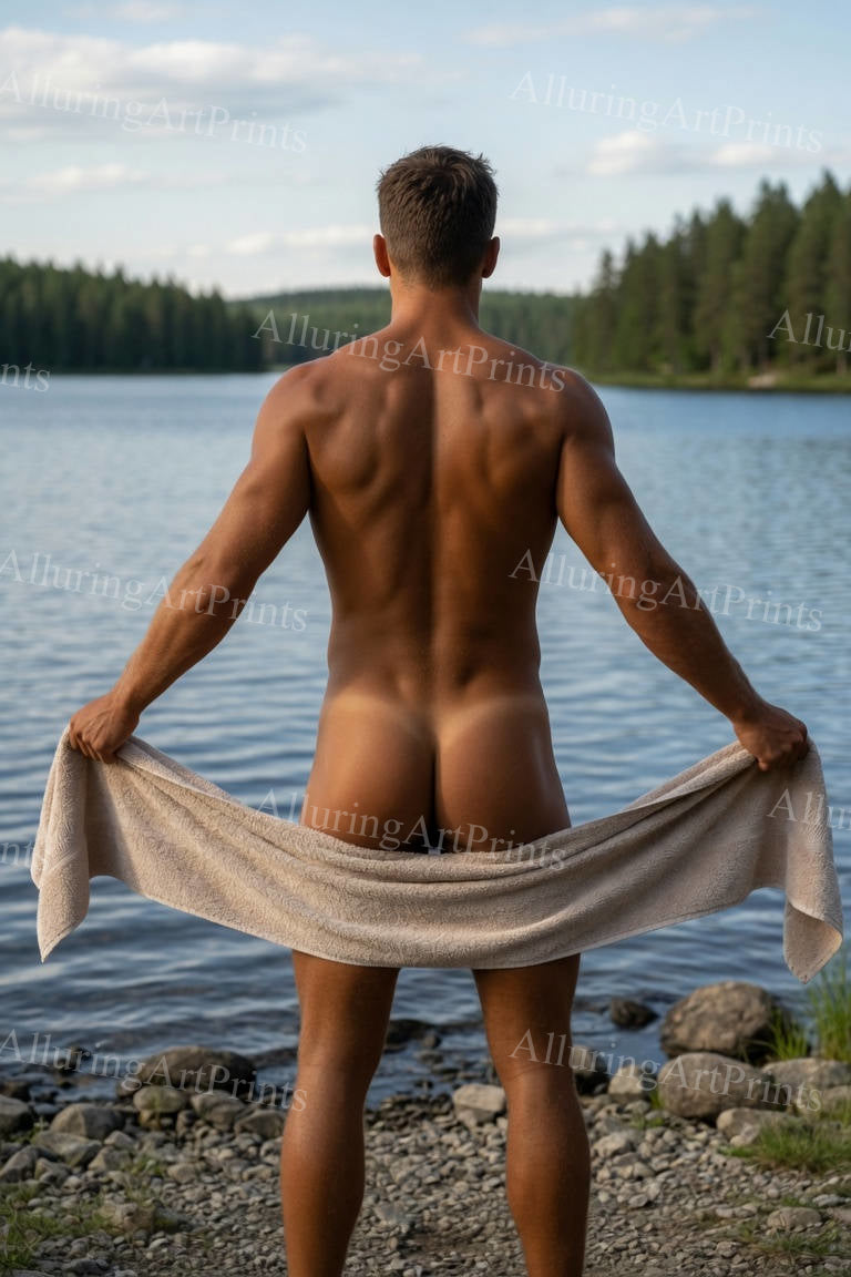 Nude Male Model Muscular Buns- G1008