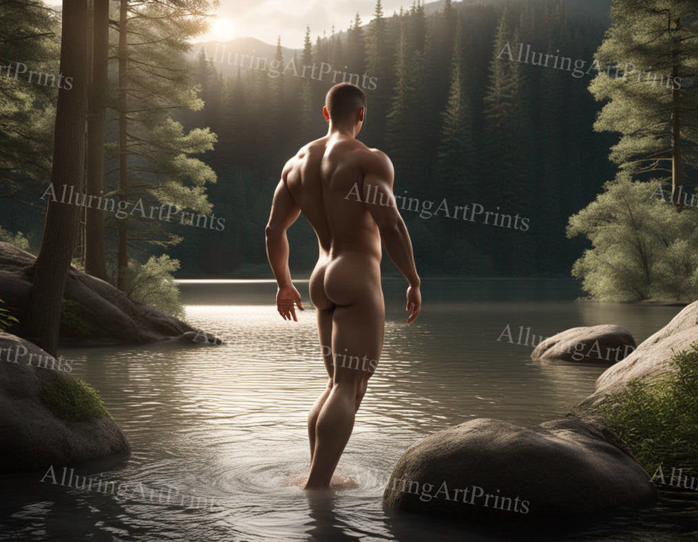 Nude Male Model Muscular Buns - G151