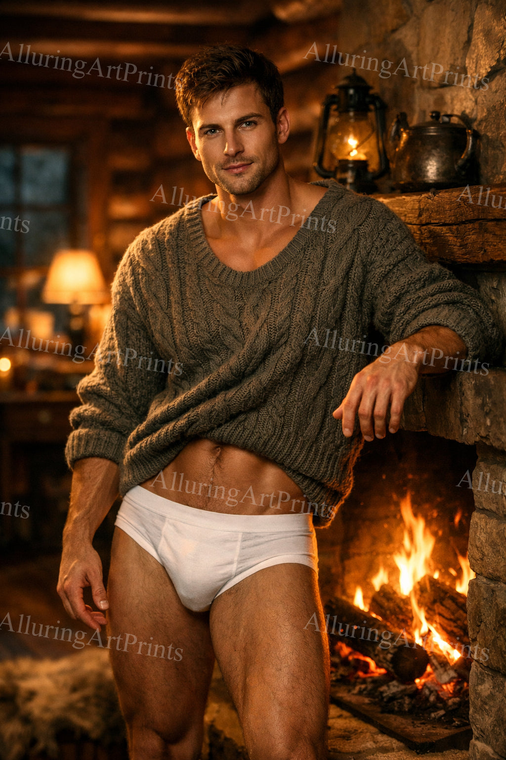 Frontal Male Model Muscular - G182