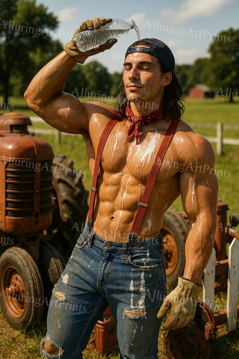 Male Model Cowboy Digital Art AI Fantasy - G192