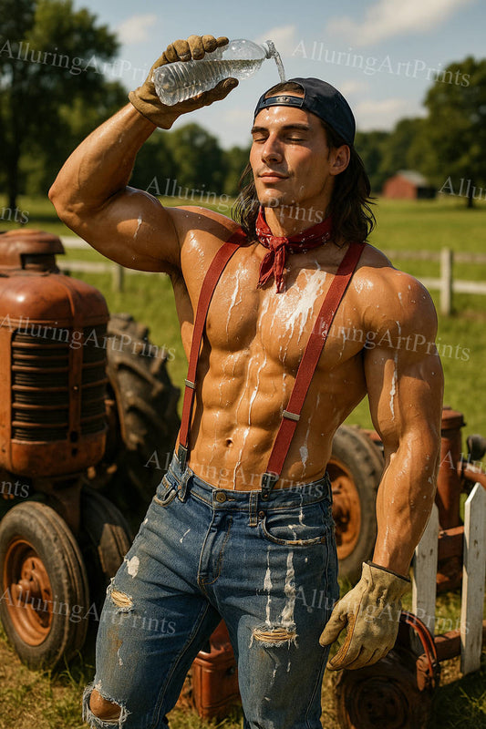 Male Model Cowboy Digital Art AI Fantasy - G192