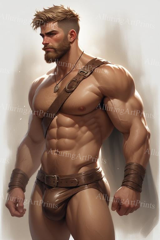 Male Model Muscular Digital Art AI Fantasy - G1