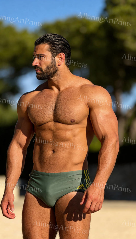Nude Frontal Male Model Muscular - G383