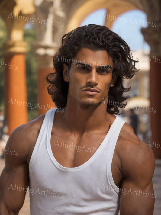 Male Model Muscular Digital Art AI Fantasy - G540