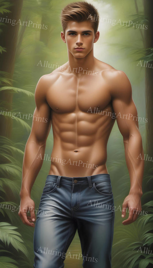 Male Model Muscular Digital Art AI Fantasy - G543