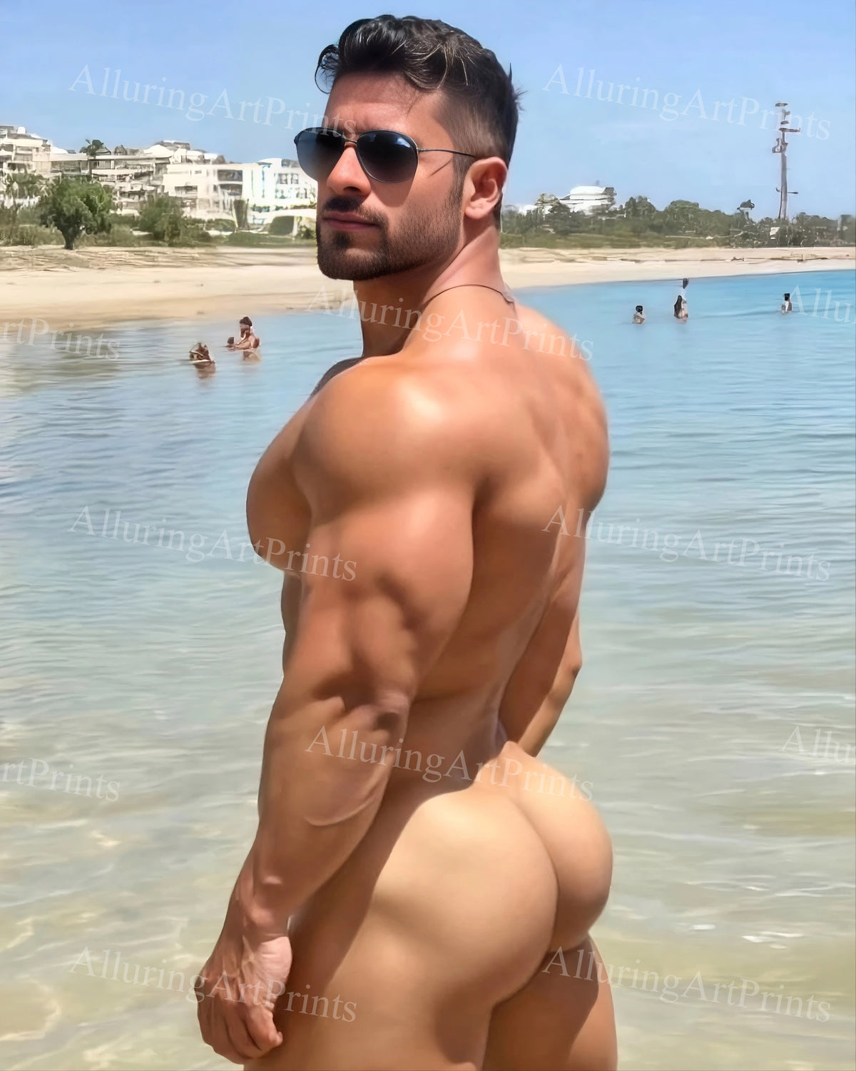 Nude Male Model Muscular Buns- G589