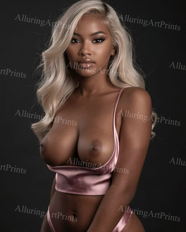 Nude Black Model Female Digital Art AI Fantasy - G591