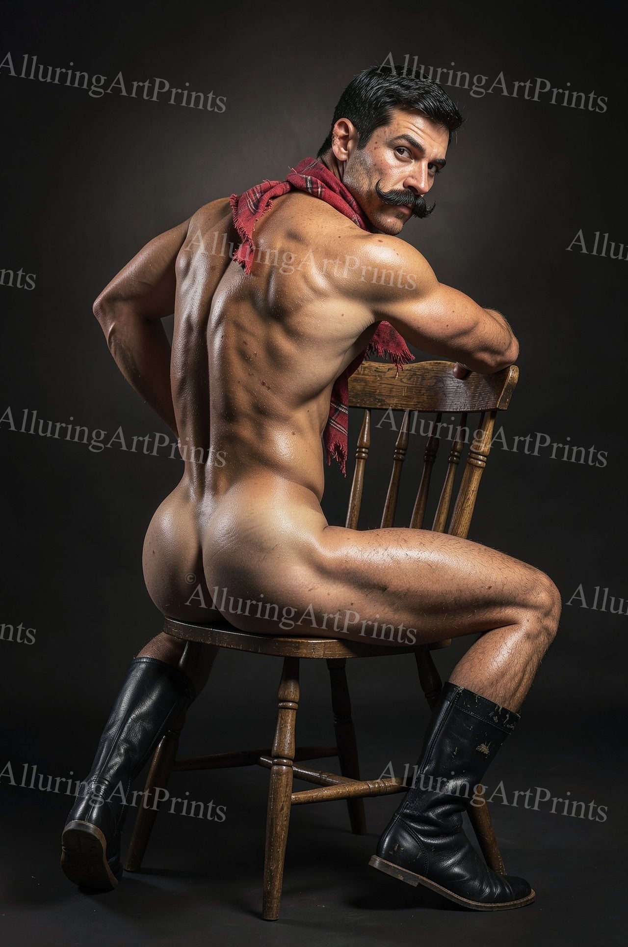 Nude Male Model Muscular Buns- G735