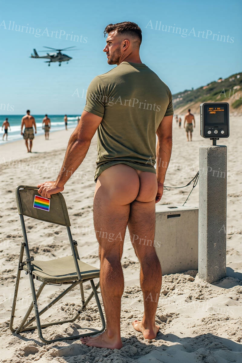 Nude Male Model Muscular Buns- G751