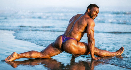 Nude Black Male Model Muscular Buns- G779