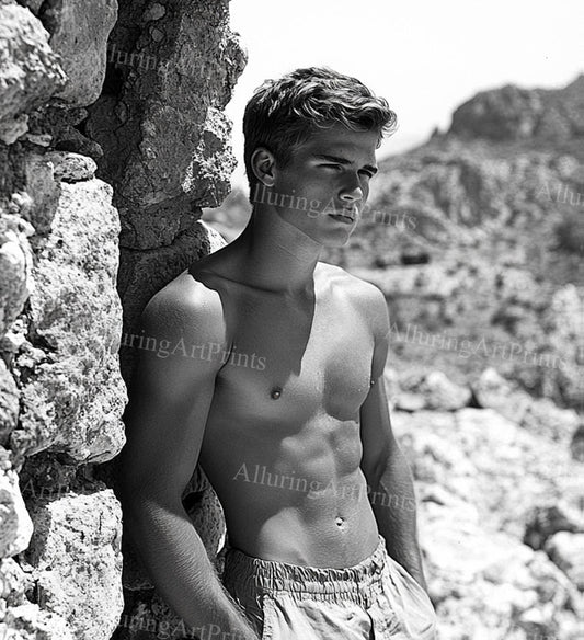 Male Model Muscular Digital Art AI Fantasy - G77
