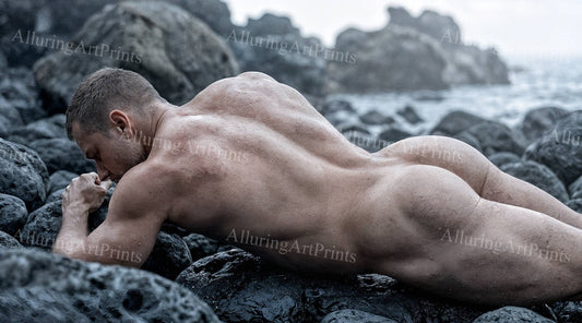 Nude Male Model Muscular Buns- G780