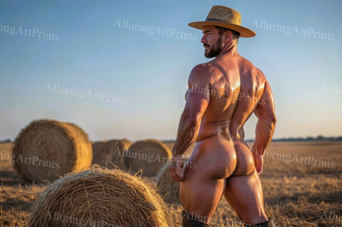 Nude Male Model Muscular Buns- G805
