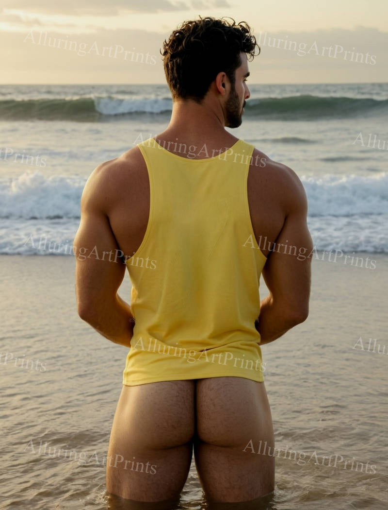 Nude Male Model Muscular Buns- G819
