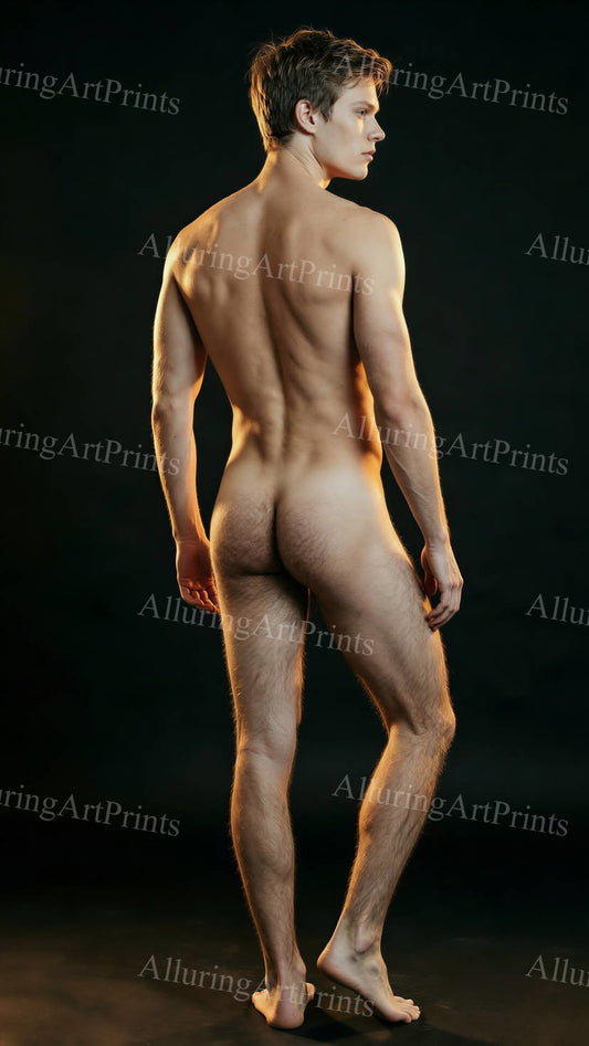 Nude Male Model Muscular Buns- G82