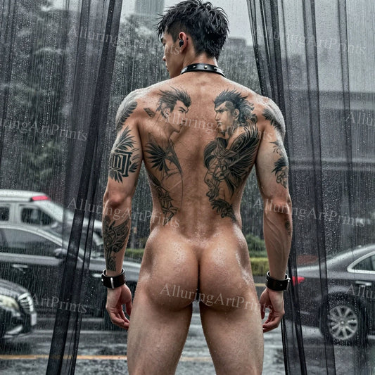 Nude Male Model Muscular Buns- G876