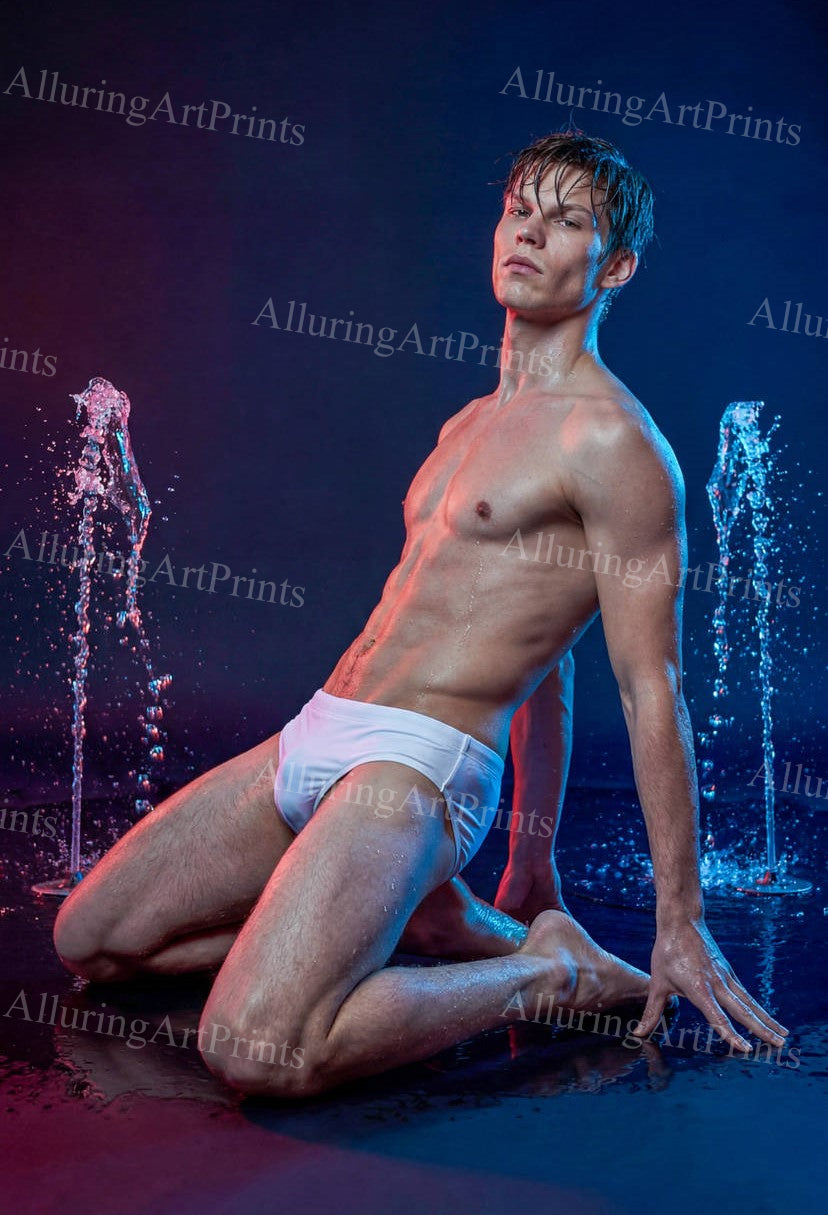 Male Model Muscular Digital Art AI Fantasy - G88
