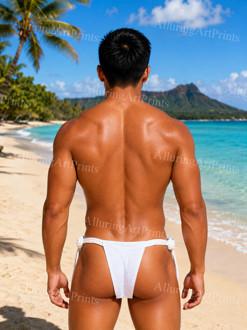 Nude Male Model Muscular Buns- G893