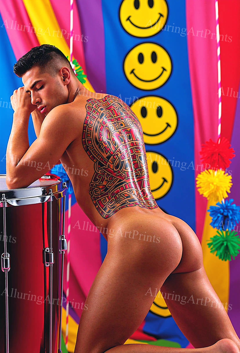 Nude Male Model Muscular Buns- G913