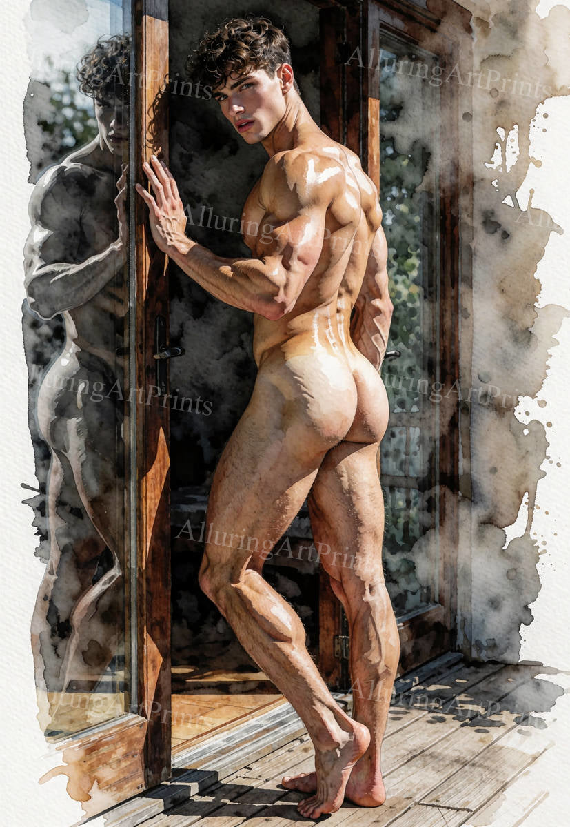 Nude Male Model Muscular Buns- G936
