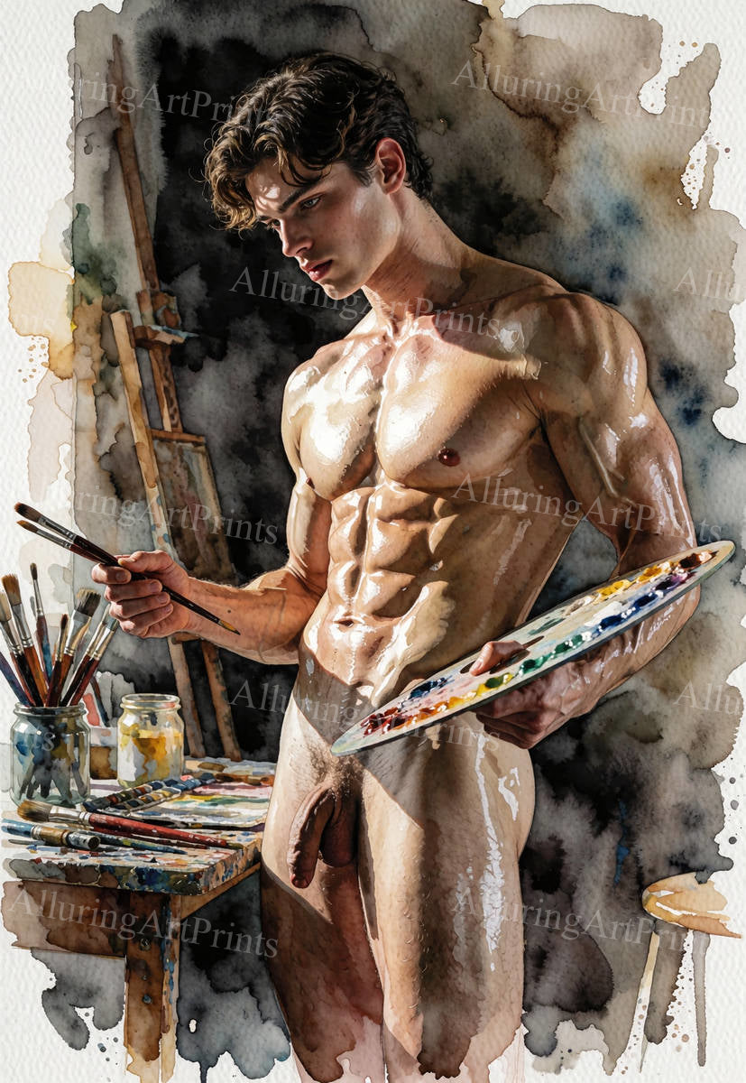 Nude Frontal Male Model Muscular - G944