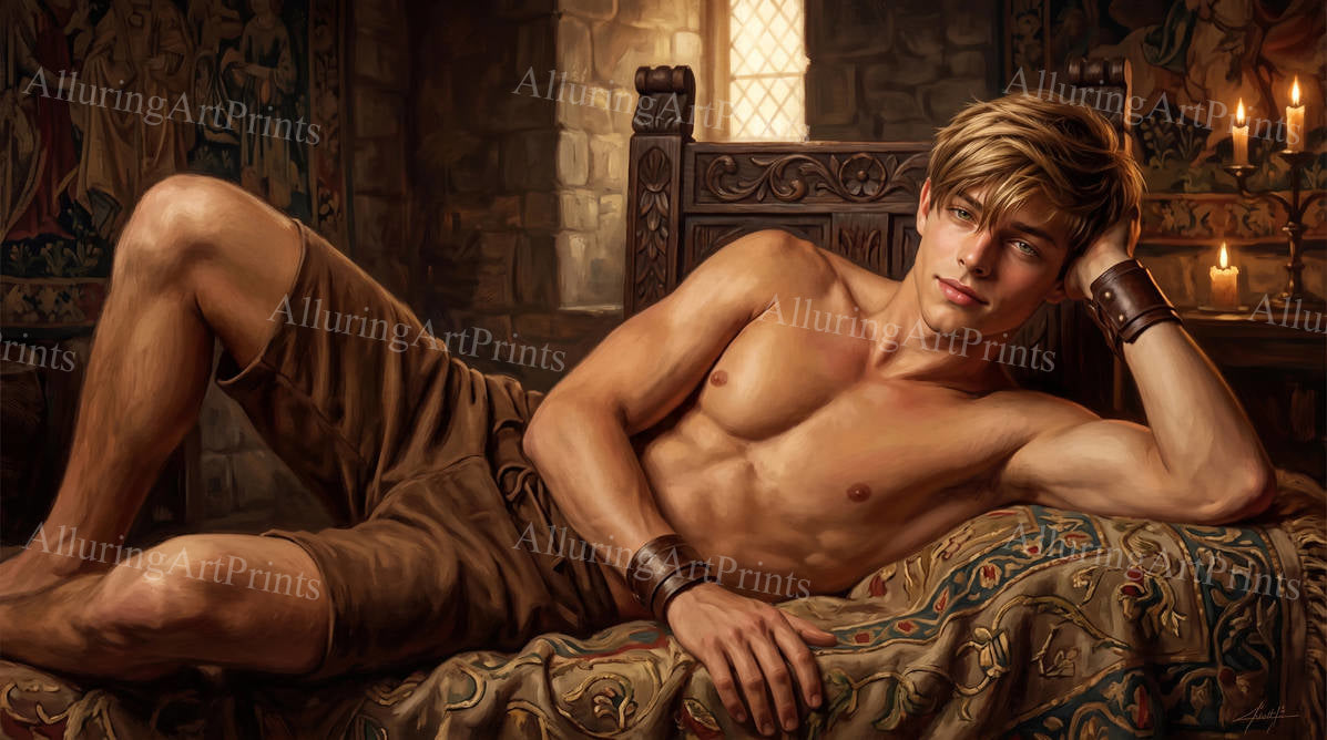 Male Model College Muscular Digital Art AI Fantasy - G94