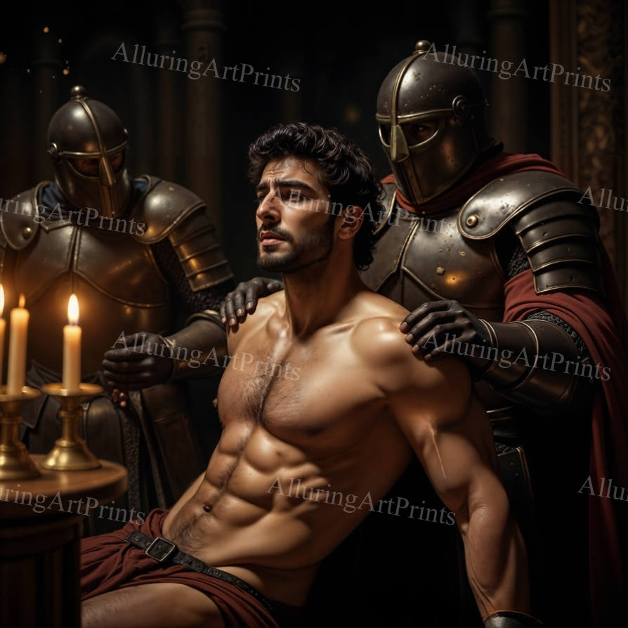 Male Models Muscular Digital Art AI Fantasy - H163