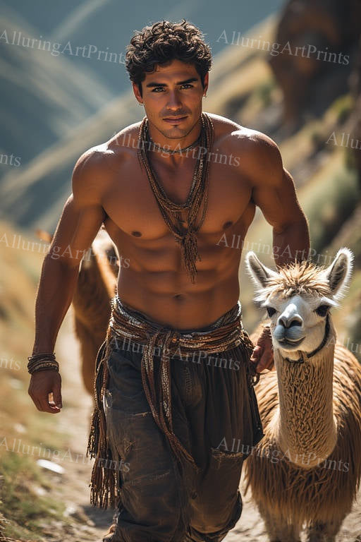 Male Model Muscular Digital Art AI Fantasy - H173