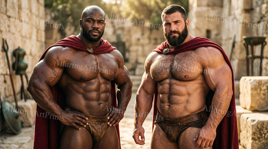 Black Male Models Muscular Digital Art AI Fantasy - H175