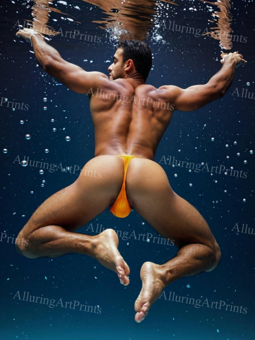 Nude Male Model Muscular Buns- H17