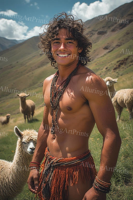 Male Model Native Muscular Digital Art AI Fantasy - H185