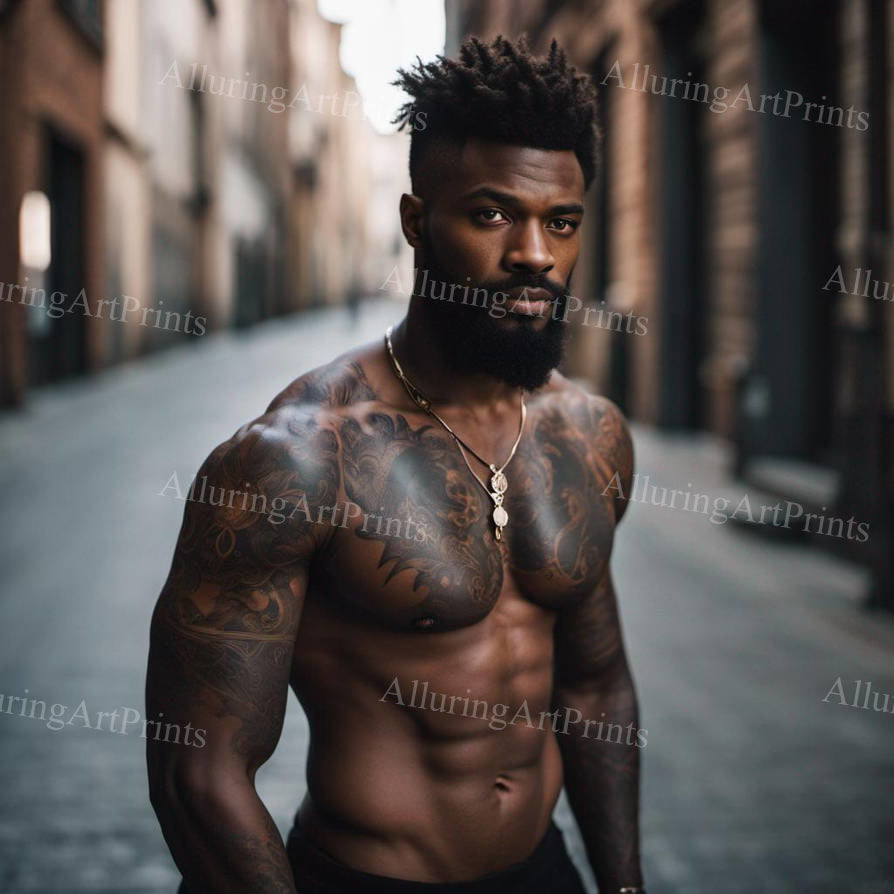 Black Male Model Muscular - H200
