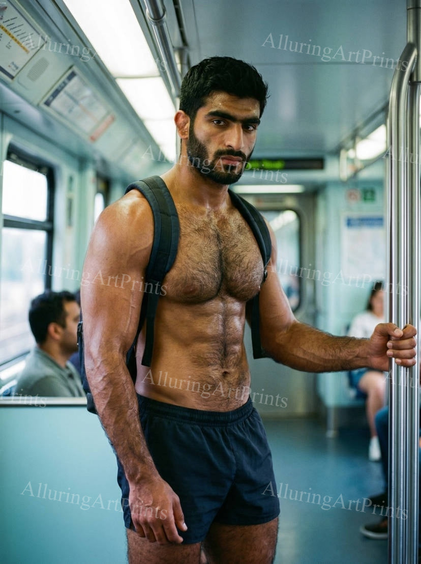 Male Model Hairy Muscular - H214