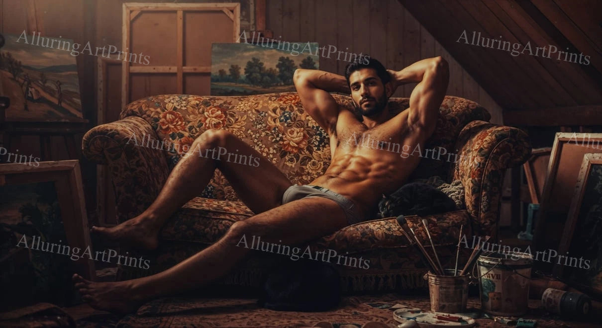Male Model Hairy Muscular - H219