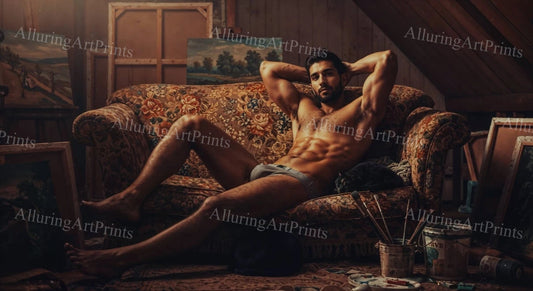 Male Model Hairy Muscular - H219